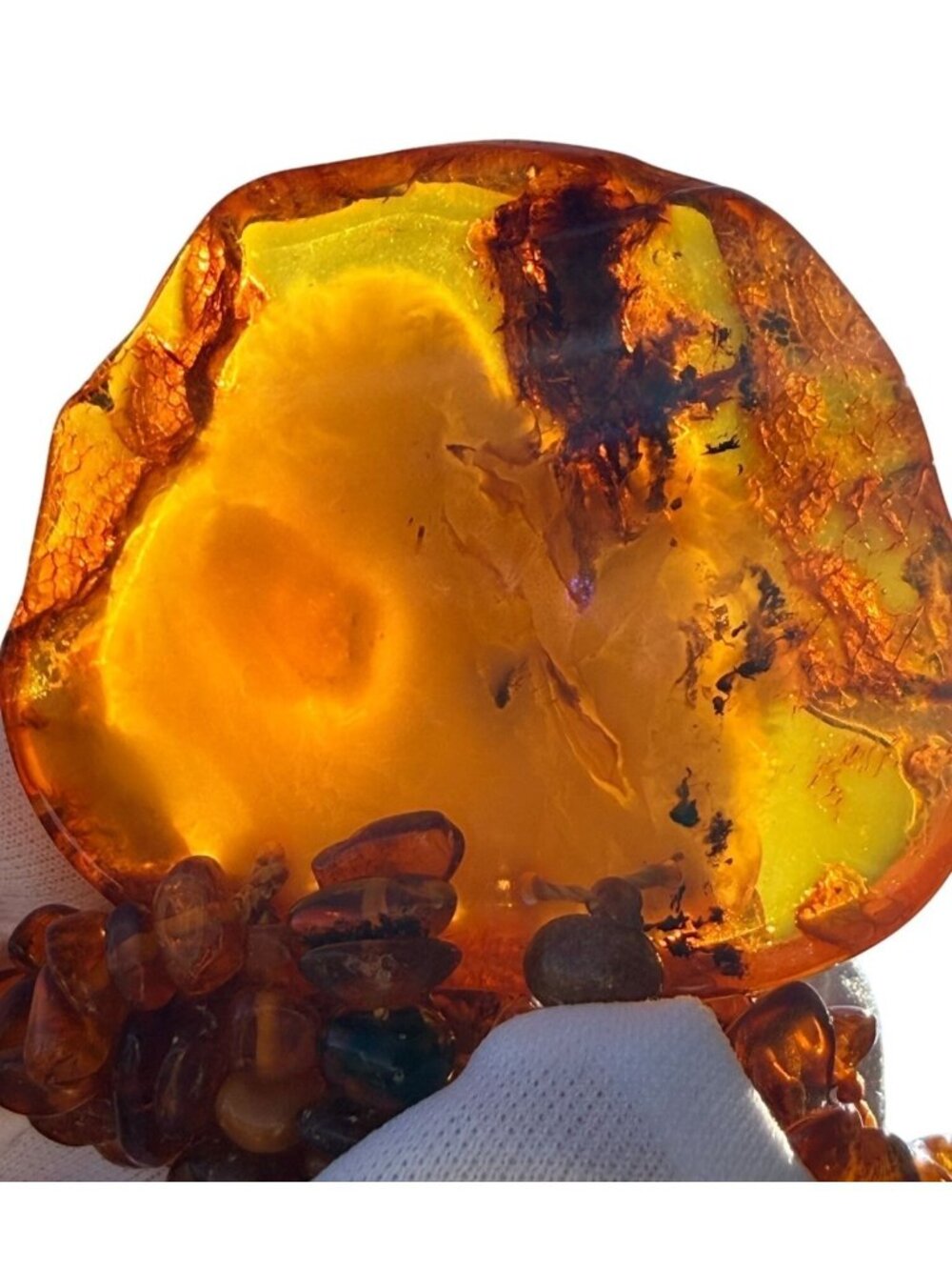 Vintage Genuine Amber Necklace Honey Butterscotch Multi Strand Pendant 20” 79g - Picture 5 of 16